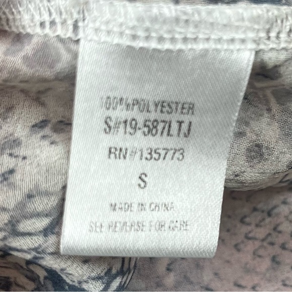 VICI Boho Snake Print Sheer Smocked Blouse Top Small - Picture 8 of 14